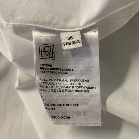 TOTEME Size 8 White Cotton Shirt