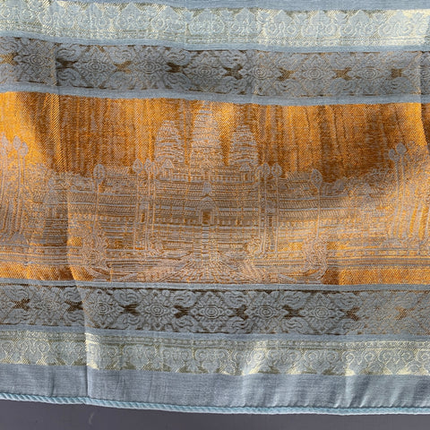 NO BRAND Light Blue Copper Silk Scarves