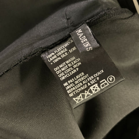 HAIDER ACKERMANN SS2020 Size 38 Black Royal Blue Wool Flat Front Dress Pants