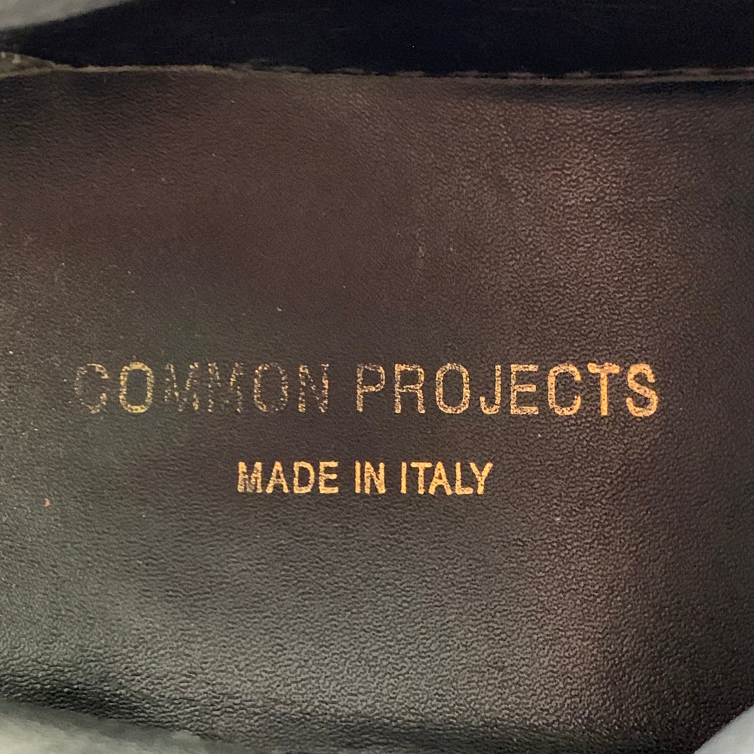 COMMON PROJECTS Size 8 Black Leather Low Top Sneakers