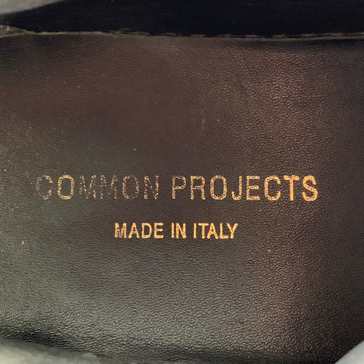 COMMON PROJECTS Size 8 Black Leather Low Top Sneakers