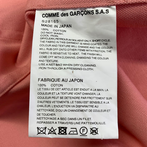 COMME des GARCONS SHIRT Size M Pink Grey Print Cotton Worker Jacket