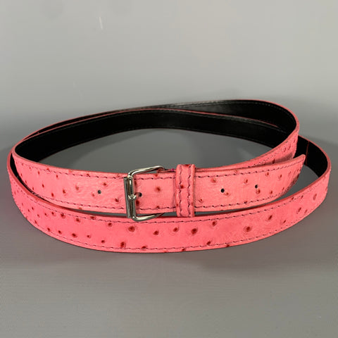 MAX MARA Waist Size S Pink Textured Ostrich Leather Belt