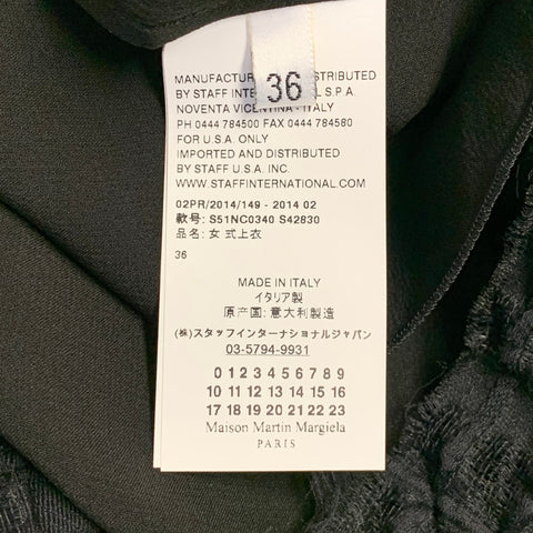 MAISON MARTIN MARGIELA Size XS Black Wool Blend Textured Casual Top