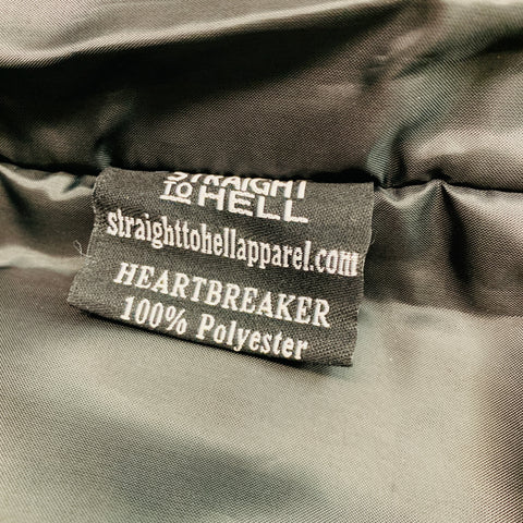 STRAIGHT TO HELL Size 36 Black Leather Motorcycle Jacket