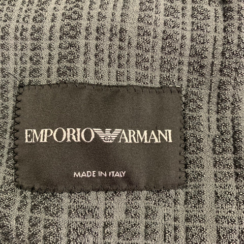 EMPORIO ARMANI Size 34 Grey Charcoal Jacquard Polyamide Blend Sport Coat
