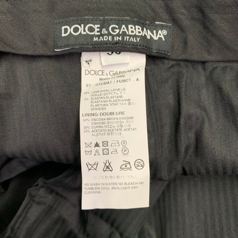 DOLCE & GABBANA Size 34 Black Wool Blend Slim Tapered Zip Fly Dress Pants