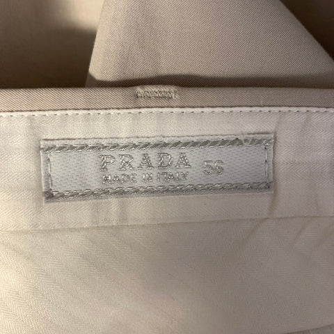PRADA Size 40 Beige Polyester  Cotton Flat Front Dress Pants