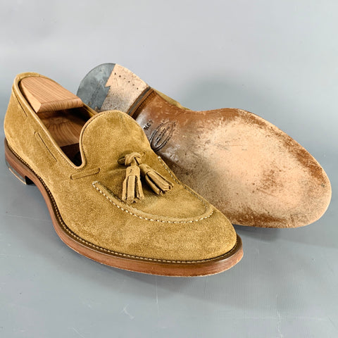 SCAROSSO Size 10.5 Tan Suede Tassels Loafers