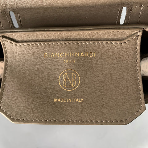 BIANCHI e NARDI Grey Gold Ostrich Convertible Cross Body Belt Bag