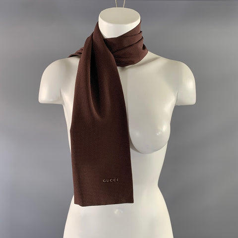 GUCCI Brown Cream Polka Scarf