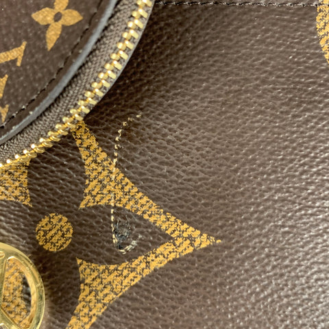 LOUIS VUITTON Brown Beige Monogram Coated Canvas Handbag
