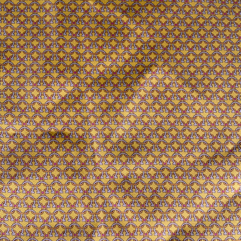 SALVATORE FERRAGAMO Yellow White Abstract Pocket Square