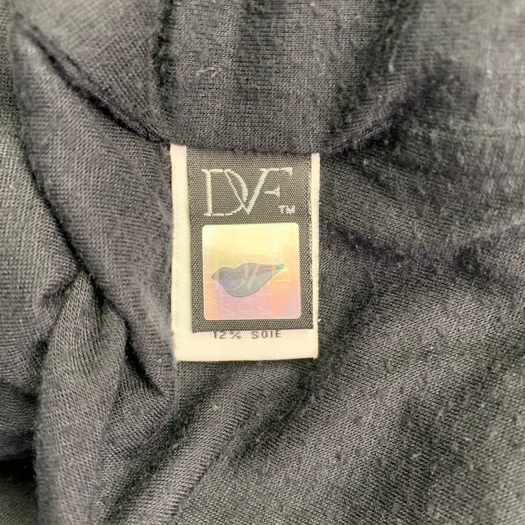 DIANE VON FURSTENBERG Size 4 Zarita Black Rayon Blend Lace Scoop Neck 3/4 Sleeves Dress