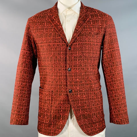 BEDWIN & THE HEARTBREAKERS Size 42 Orange Brown Woven Sport Coat