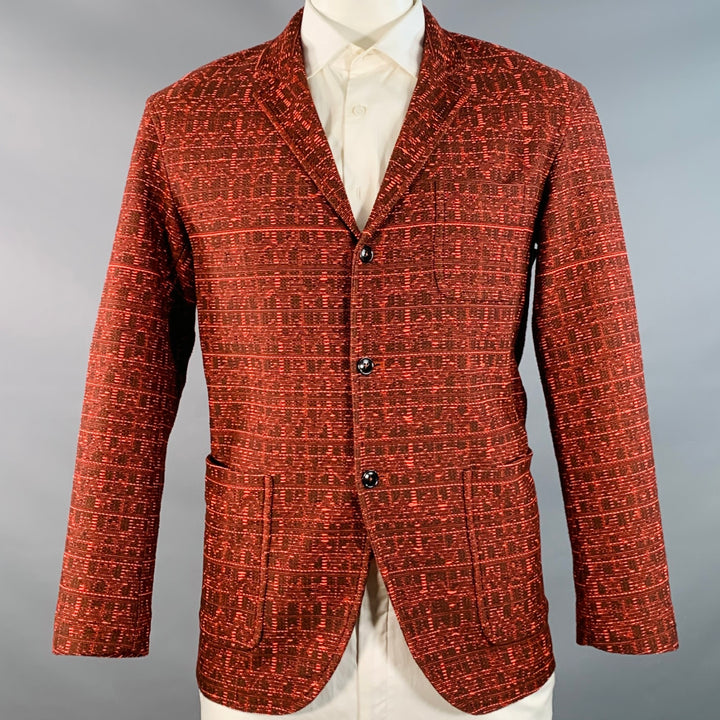 BEDWIN & THE HEARTBREAKERS Size 42 Orange Brown Woven Sport Coat