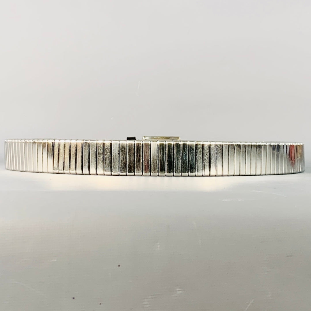 VIKTOR & ROLF Size 34 Silver Black Metal Leather Belt