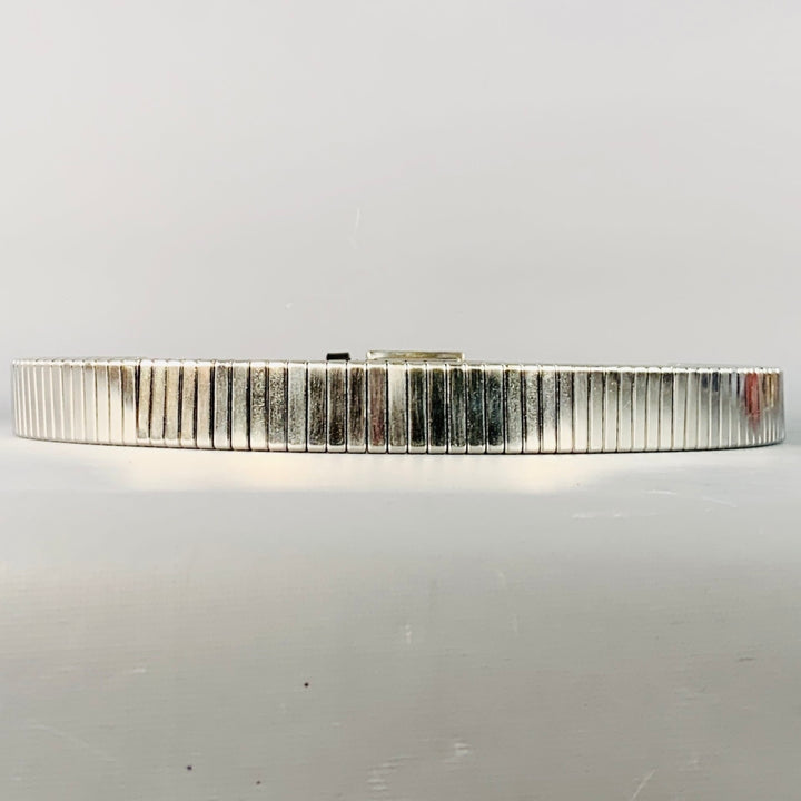 VIKTOR & ROLF Size 34 Silver Black Metal Leather Belt