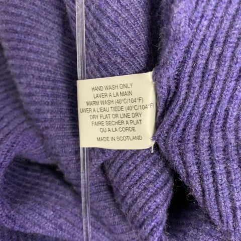 WILKES BASHFORD Size XL Purple Olive Knit Cashmere 1/4 Zip Sweater