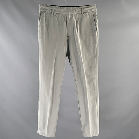 JAMES PERSE Taille XS Pantalon décontracté gris uni en coton mélangé avec taille élastique
