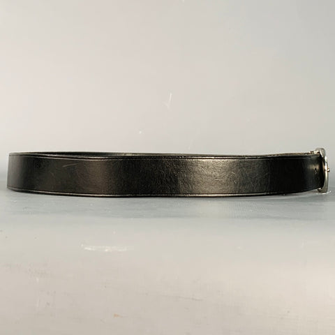 RALPH LAUREN Size 34 Black Silver Leather Belt