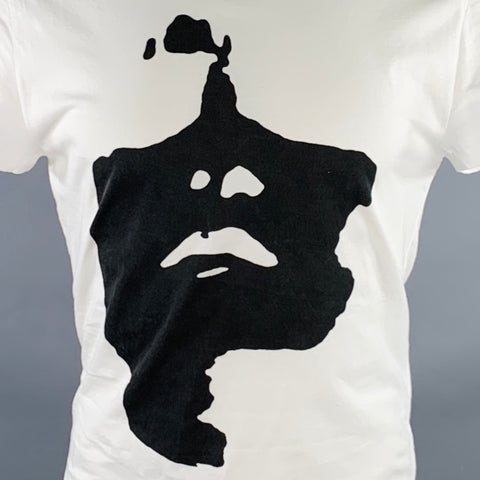 NEIL BARRETT Size M Siouxsie and the Banshees White Black Print Cotton Slim Fit Crew Neck T-shirt