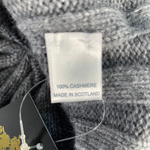 PERMANENT STYLE One Size Grey Heather Ribbed Cashmere Beanie