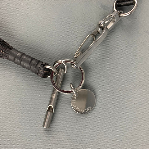 HANKAO NO Black Leather Metal Necklace