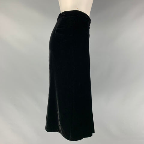 DOLCE &amp; GABBANA Taille 4 Jupe plissée unie en viscose et soie noire