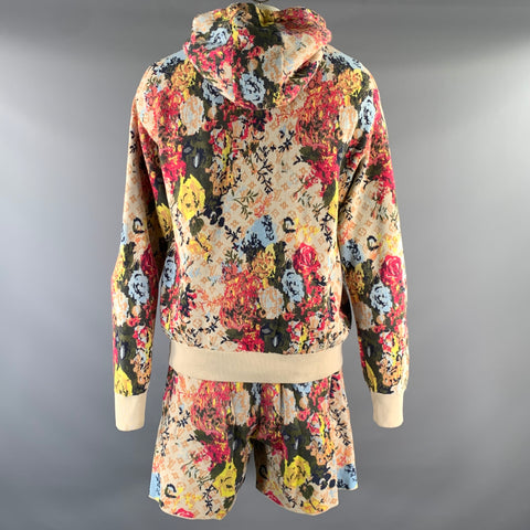 LOUIS VUITTON Size L Beige Multi Color Floral Cotton Hooded Tracksuits & Sets