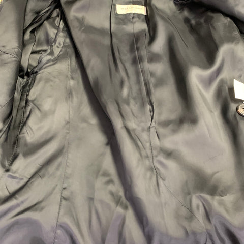 DRIES VAN NOTEN Size 8 Black Cream Cotton Blend Zip Jacket Blazer