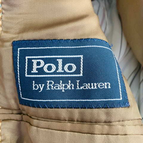 RALPH LAUREN Size 38 Regular Tan Brown Plaid Wool Angora Notch Lapel Sport Coat