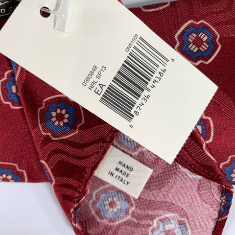 RRL by RALPH LAUREN Burgundy Blue & Cream Silk Tie