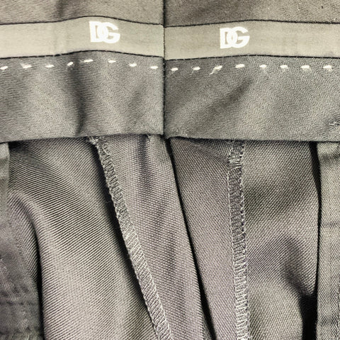 DOLCE & GABBANA Size 34 Navy Wool Silk Tapered Zip Fly Dress Pants