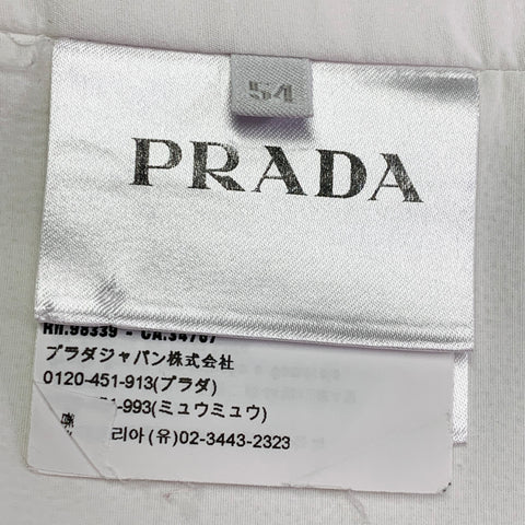PRADA Size 44 White Cotton Logo Hidden Buttons Vest