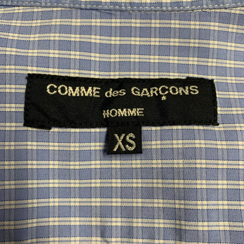 Chemise à manches longues en coton à carreaux bleus et blancs COMME des GARCONS HOMME Taille XS