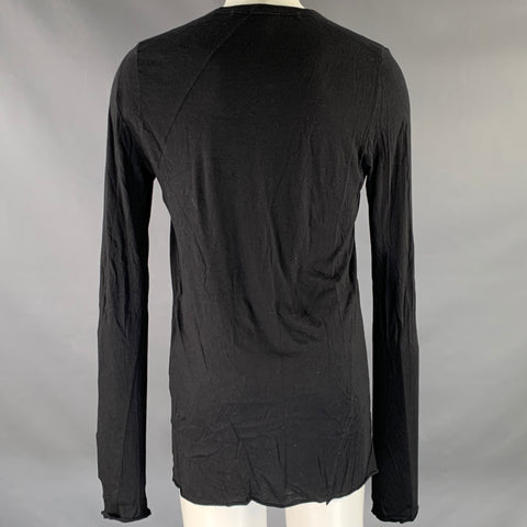 JULIUS Taille S Pull Oversize Noir Coton Cachemire Rayonne