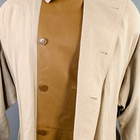 DIOR HOMME SS12 Taille 34 Trench-coat en lin beige à boutons cachés