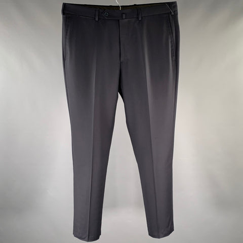 Pantalon de costume en laine bleu marine à braguette zippée ERMENEGILDO ZEGNA Taille 34