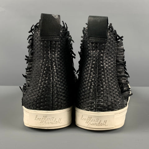LOEFFLER RANDALL Talla 8.5 Zapatillas tobilleras de cuero blanco negro