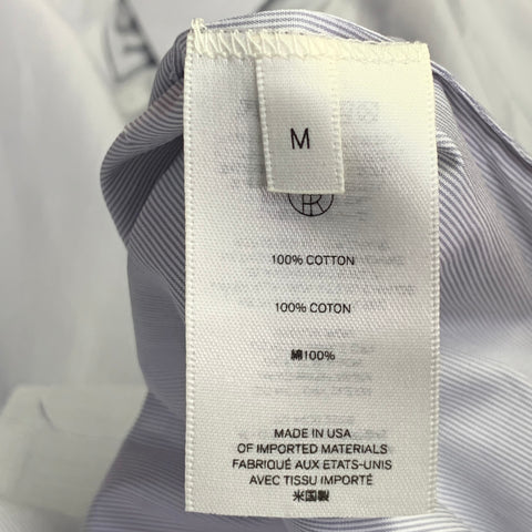 THE ROW Size M Blue White Cotton Stripe Oversized Hidden Placket Shirt