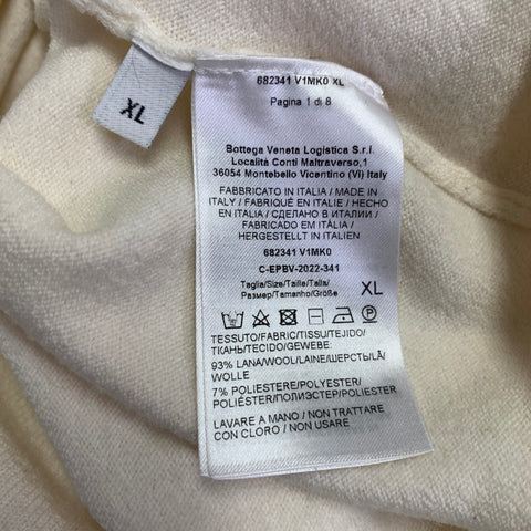 BOTTEGA VENETA Size XL Beige Wool Blend Jersey Short Sleeve Polo