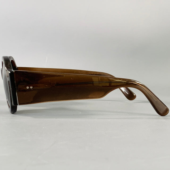DRIES VAN NOTEN x LINDA FARROW SS26 Brown Acetate Round Sunglasses