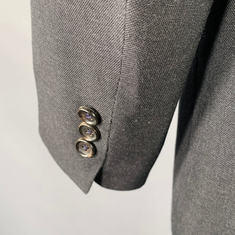 YOHJI YAMAMOTO Size XL Grey Contrast Stitch Wool Sport Coat