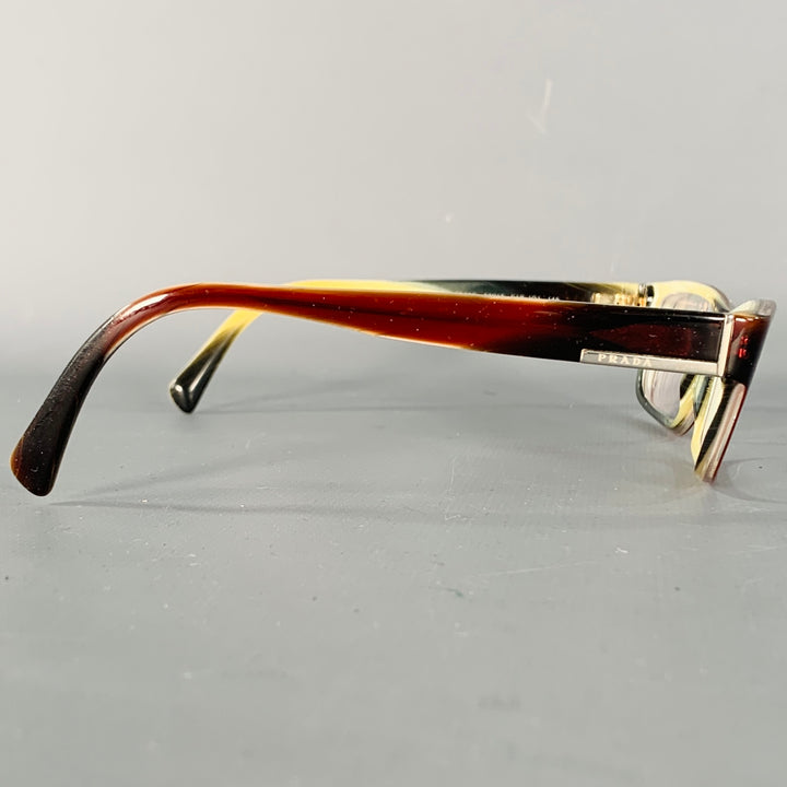 PRADA Brown Cream Acetate Marbled Eyewear Readers