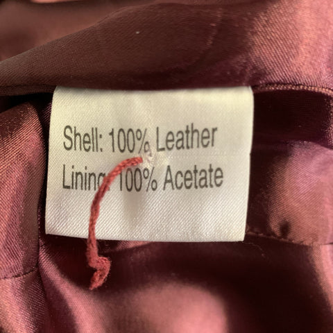 JOHN CARLISLE Size S Red Leather Solid Button Down Jacket