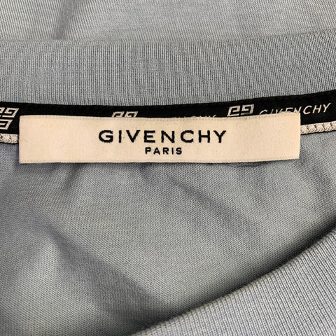 GIVENCHY Size XL Blue Cotton Logo Crew Neck T-shirt