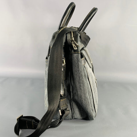 PAUL SMITH Grey Black Heather Canvas Crossbody Bag