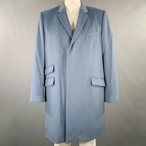 DOLCE & GABBANA Size 48 Blue Wool Cashmere Hidden Buttons Coat