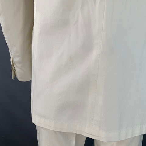 SUIT SUPPLY Size 42 Regular White Cotton Notch Lapel Suit